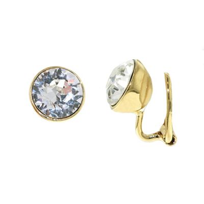 Gold plated swarovski crystal leverback earrings